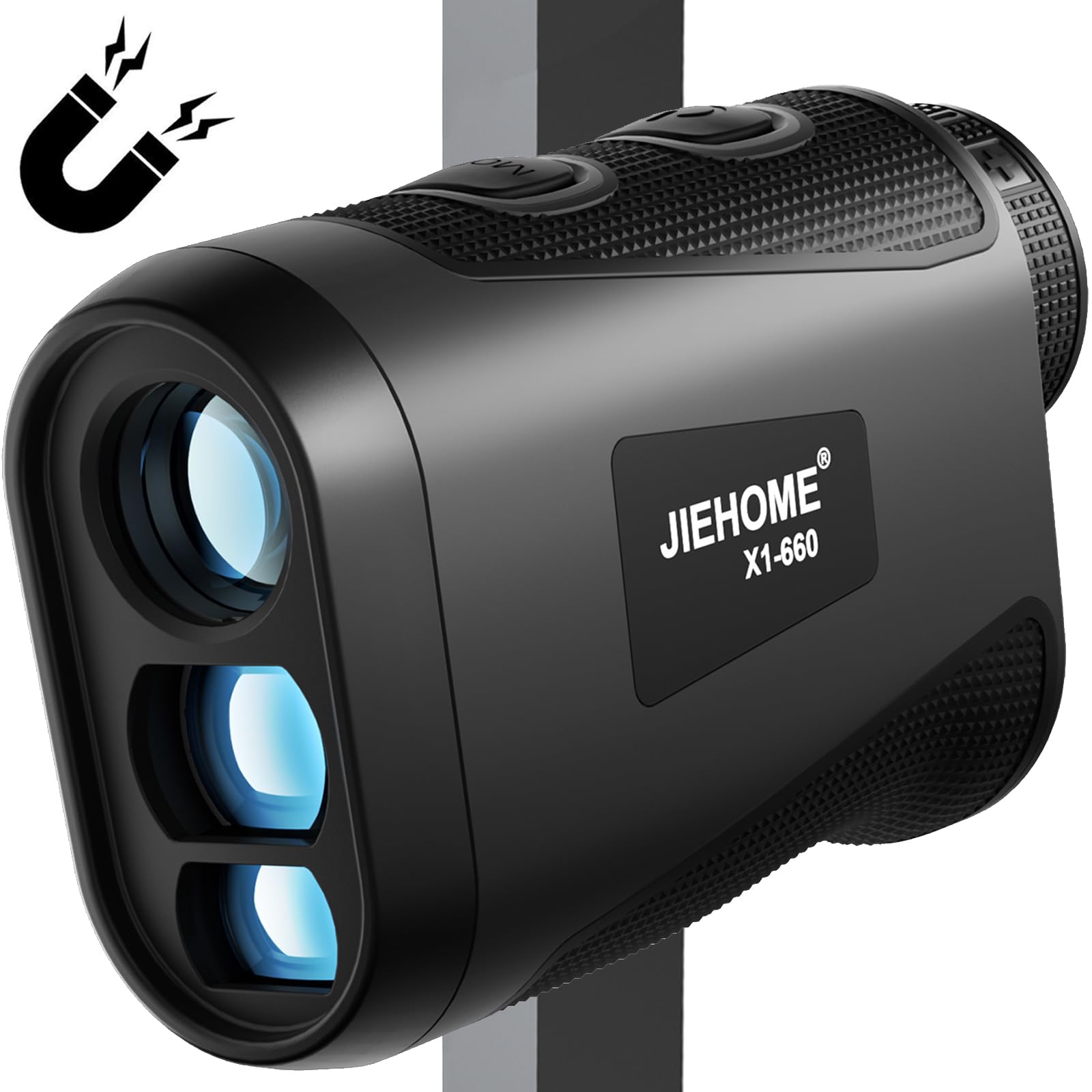 Golf Rangefinder Jiehome X1 Laser Range Finder With Slope Magnetic, 6X, Flagpole Lock Vibration, 660Yds Rangefinder For Golfing