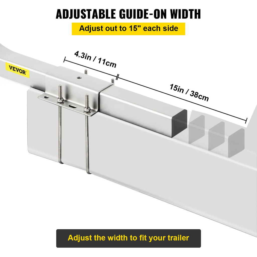 Vevor Boat Trailer Guide On, 2Pcs, Short Bunk Guide-Ons Steel Trailer Guides W/Carpet-Padded Boards, Complete Mounting Accessori
