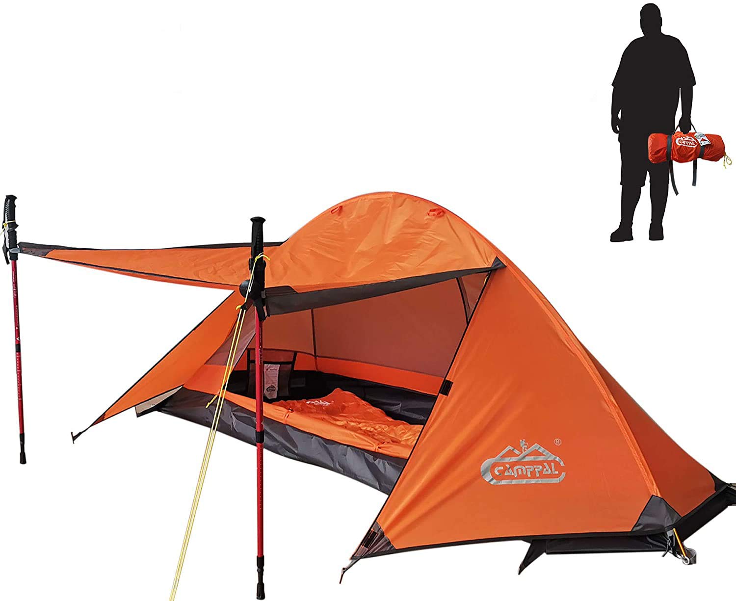 Camppal 1 Person Tent For Camping Hiking Mountain Hunting Backpacking Tents 4 Season Resistance To Windproof Rainproof And Water