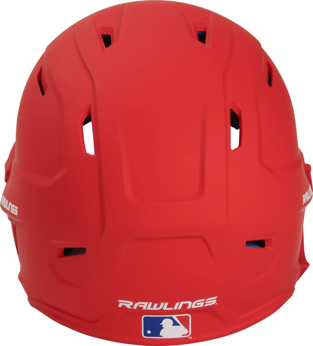 Rawlings 2022 Mach 1-Tone Matte Baseball Batting Helmet W/Lhb Adjext, Senior, Matte Scarlet