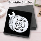 Hafhue Queen Of The Green Golf Ball Marker With Magnetic Hat Clip, Funny Golf Accessories And Golf Gifts For Women Her Mom Wife