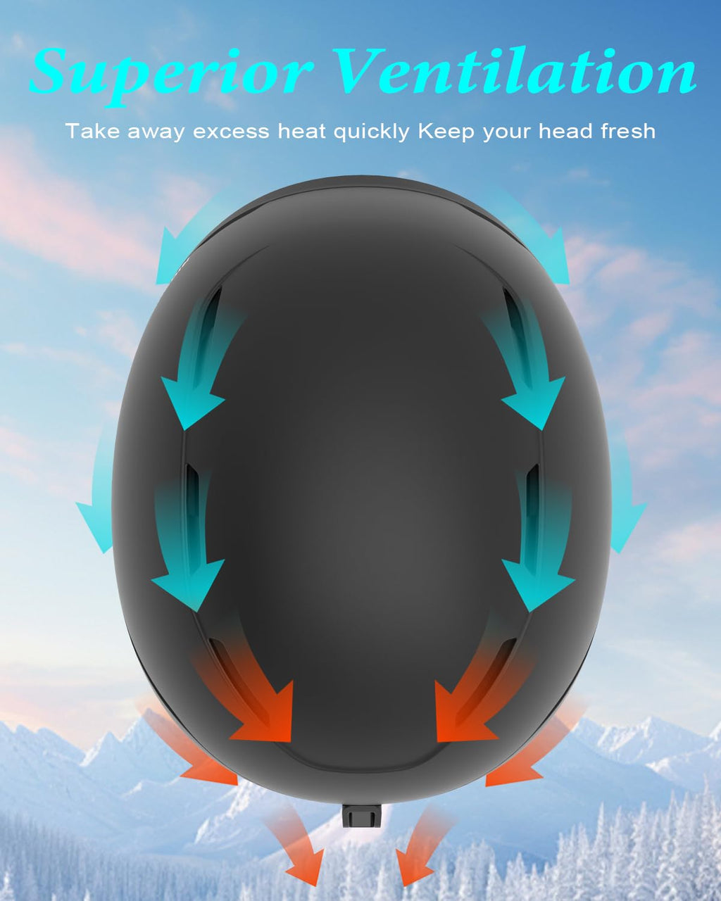 RIOROO Ski Helmet for Women Men, Safety Certified Snowboard Helmet with Shockproof ABS Hard Shell for Adults & Youth