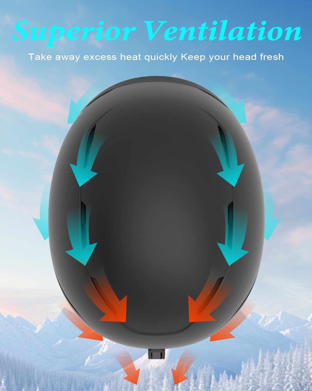 RIOROO Ski Helmet for Women Men, Safety Certified Snowboard Helmet with Shockproof ABS Hard Shell for Adults & Youth