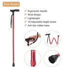 Fullgaden Upgraded Version Hiking/Trekking/Camping Stick&Pole Foldable, Portable, Adjustable Hand Walking Cane, Mountaineering C