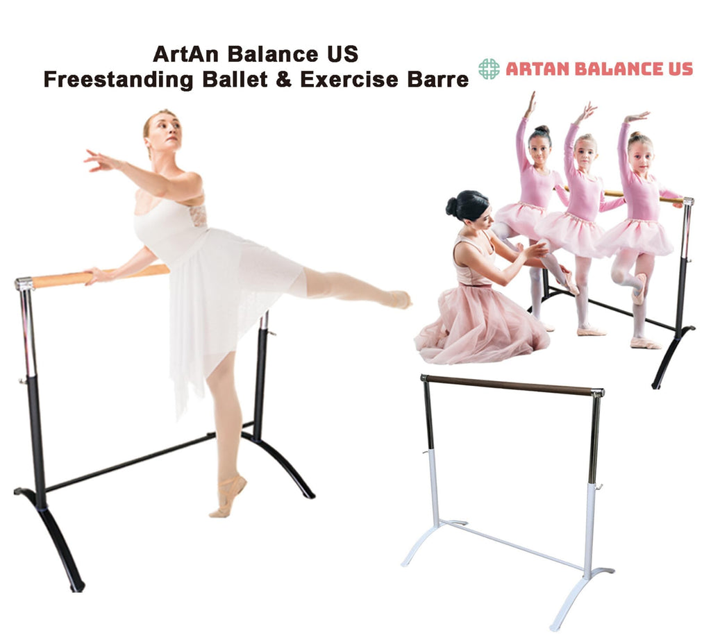 Ballet Barre Portable For Home Or Studio, Freestanding Adjustable Bar For Stretch, Balance, Pilates, Dance Or Active Workouts, S