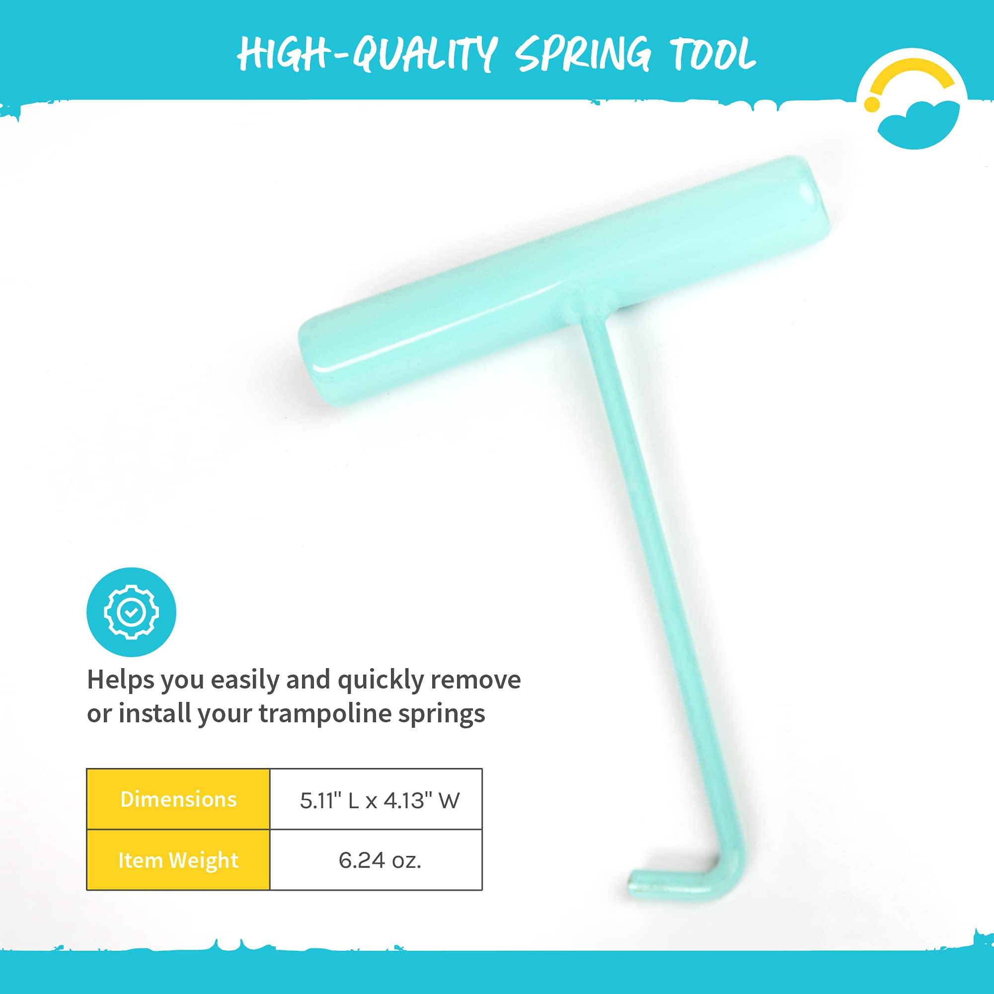 Skybound Universal Trampoline Spring Tool - Steel J-Hook Style Frame - Trampoline Parts And Accessories - Blue