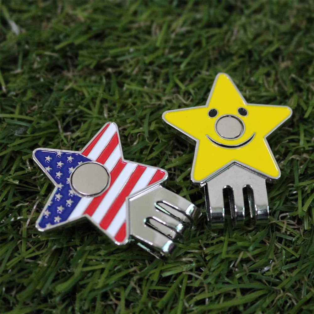 Pinmei Flower Golf Ball Marker With Golf Hat Clip For Your Friend (Red Flag)