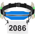RJ-Sport Triathlon Belt with Pouch - Race Number Bib Holder with 6 Gel Loops, Ideal for Running, Cycling & Marathon (Blue)