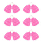 Hooshing 12Pcs Pink Pom Poms Cheerleading Plastic Cheer Pompoms With Handles For Team Spirit Sports Party Dance