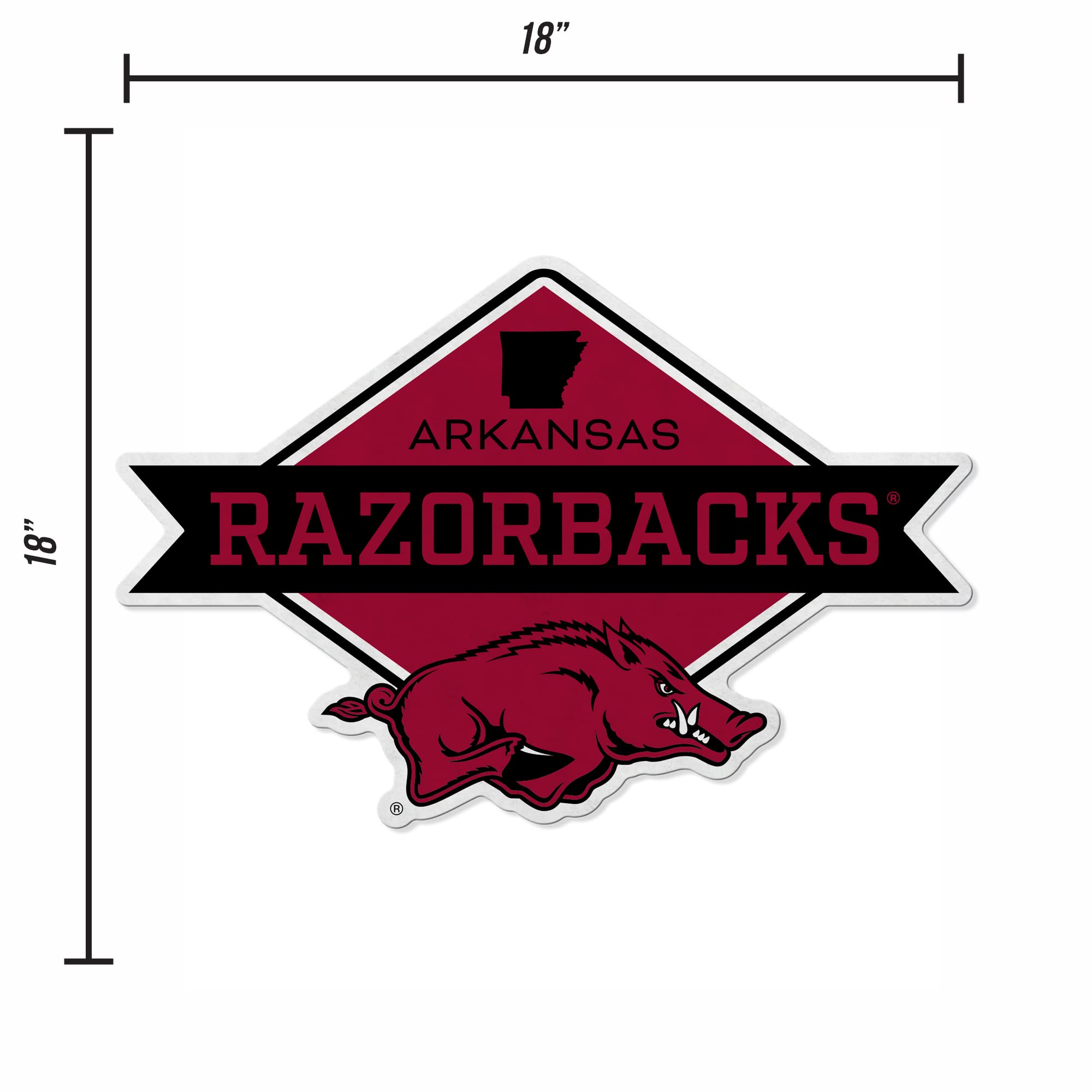 Rico Industries Ncaa Arkansas Razorbacks Diamond Shape Cut Pennant - Home And Living Room D  Cor - Soft Felt Ez To Hang