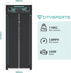 CITYSPORTS Treadmill Under Desk, Walking Pad, Ultra Slim & Portable for Home (Black&Green)