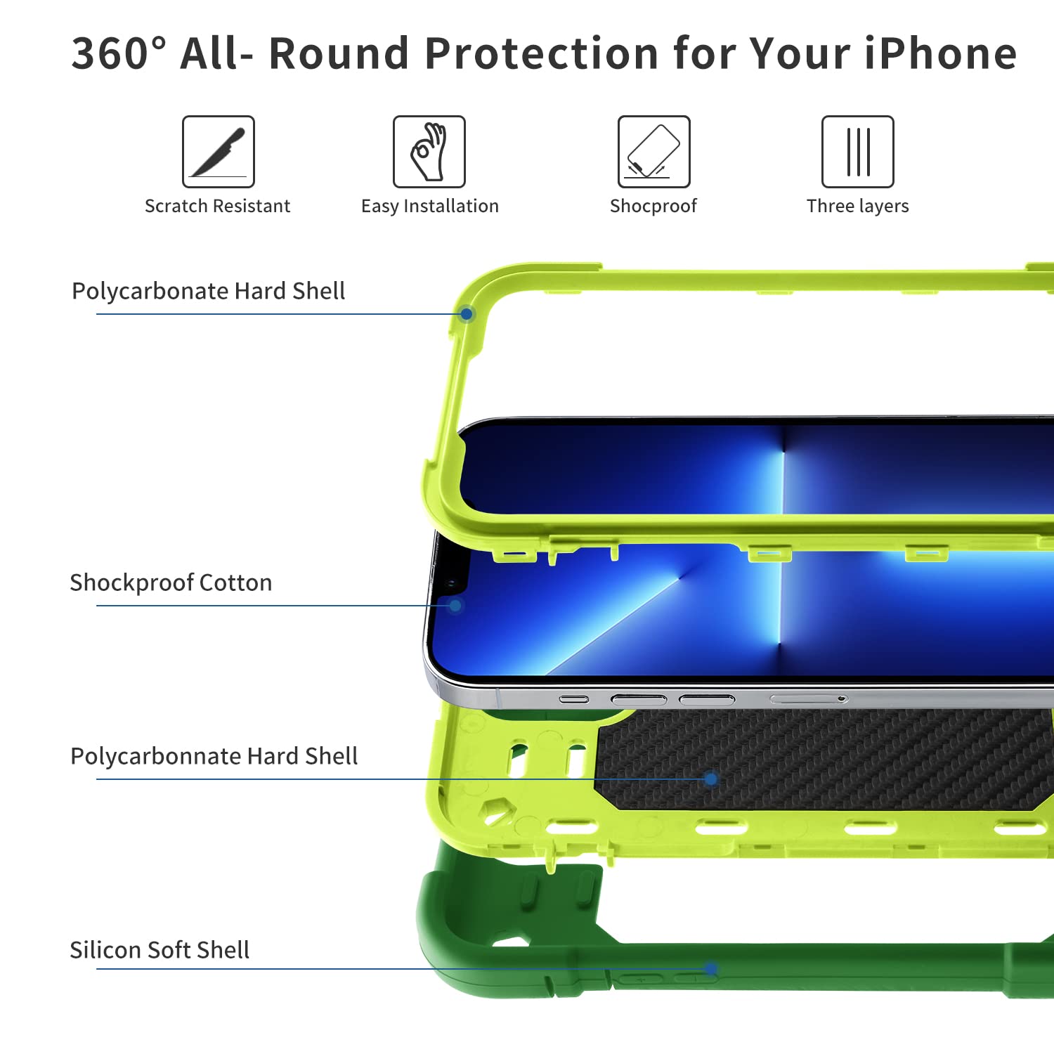 Markill Compatible With Iphone 13 Pro Max Case 67 Inch With Ring Stand, Heavy-Duty Military Grade Shockproof Phone Cover With Ma