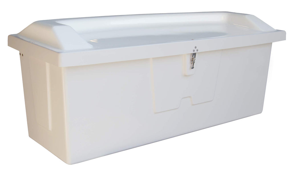 Taylor Made Stow 'N Go Fiberglass Dock Box With Top Seat - Large (29H X 72''W X 29''D) - Durable And Secure Storage For Boat Acc