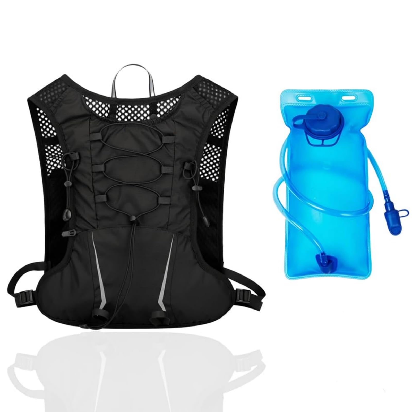 Proberos 5L Hydration Backpack Vest With 2L Water Bladder, Quick Dry Nylon Mesh Pack For Men Women, Multi Pockets, Ultra Lightwe
