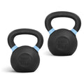 Yes4All Powder Coated Cast Iron Kettlebell Pair Light Blue - 16 Kg / 35 Lb Strength Training Kettlebells Weight Set For Full Bod