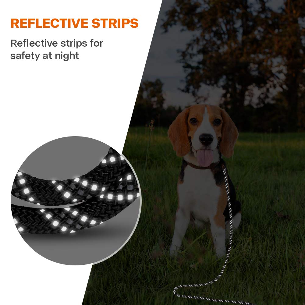 Taglory Dog Tie Out, Long Rope Leash For Dog Training, 50 Ft Heavy Duty Lead With Reflective Stitching For Large Medium Small Do