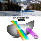 OutdoorMaster Kids Ski Goggles, Snowboard Goggles - Youth Snow Goggles - VLT28% White Frame Light Rose Red Lens