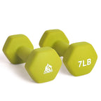 Lionscool Neoprene Coated Dumbbell Weights (Mint Green 7Lb Pair)