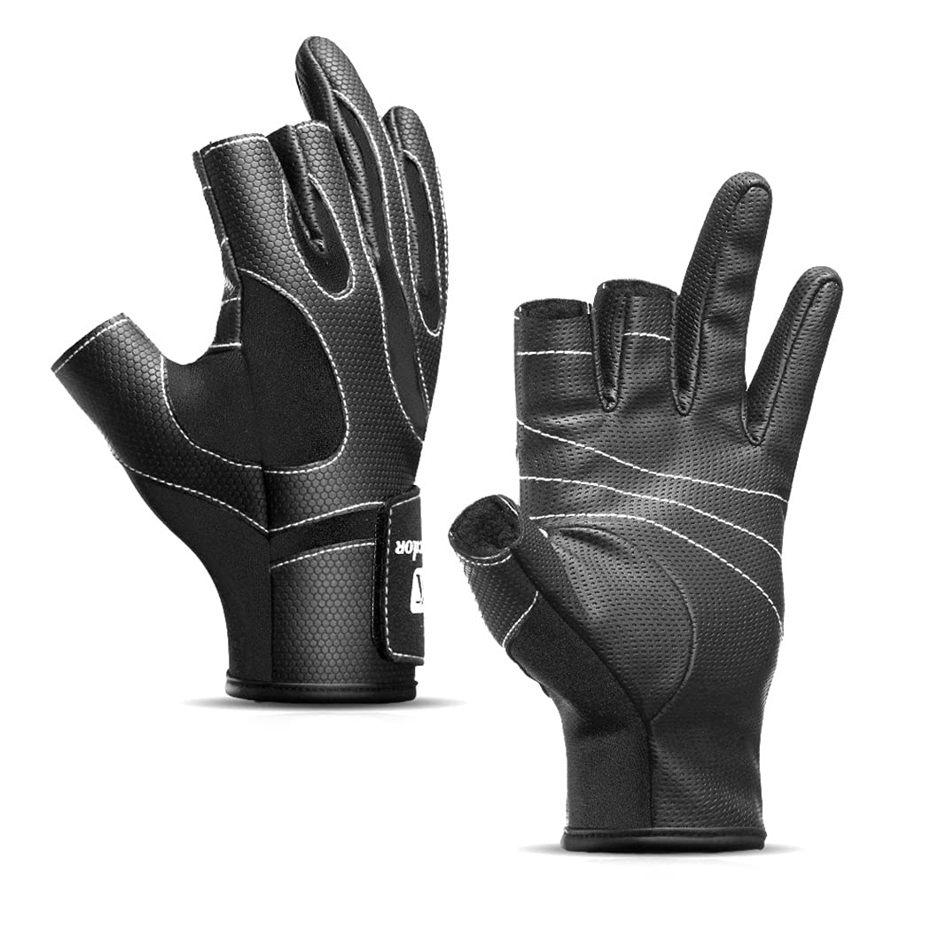 YHomU Workout Gloves Nonslip Warm Lightweight Unisex Protective 3 Low Fingers Cycling Gloves Fishing Gloves Training Driving Glo