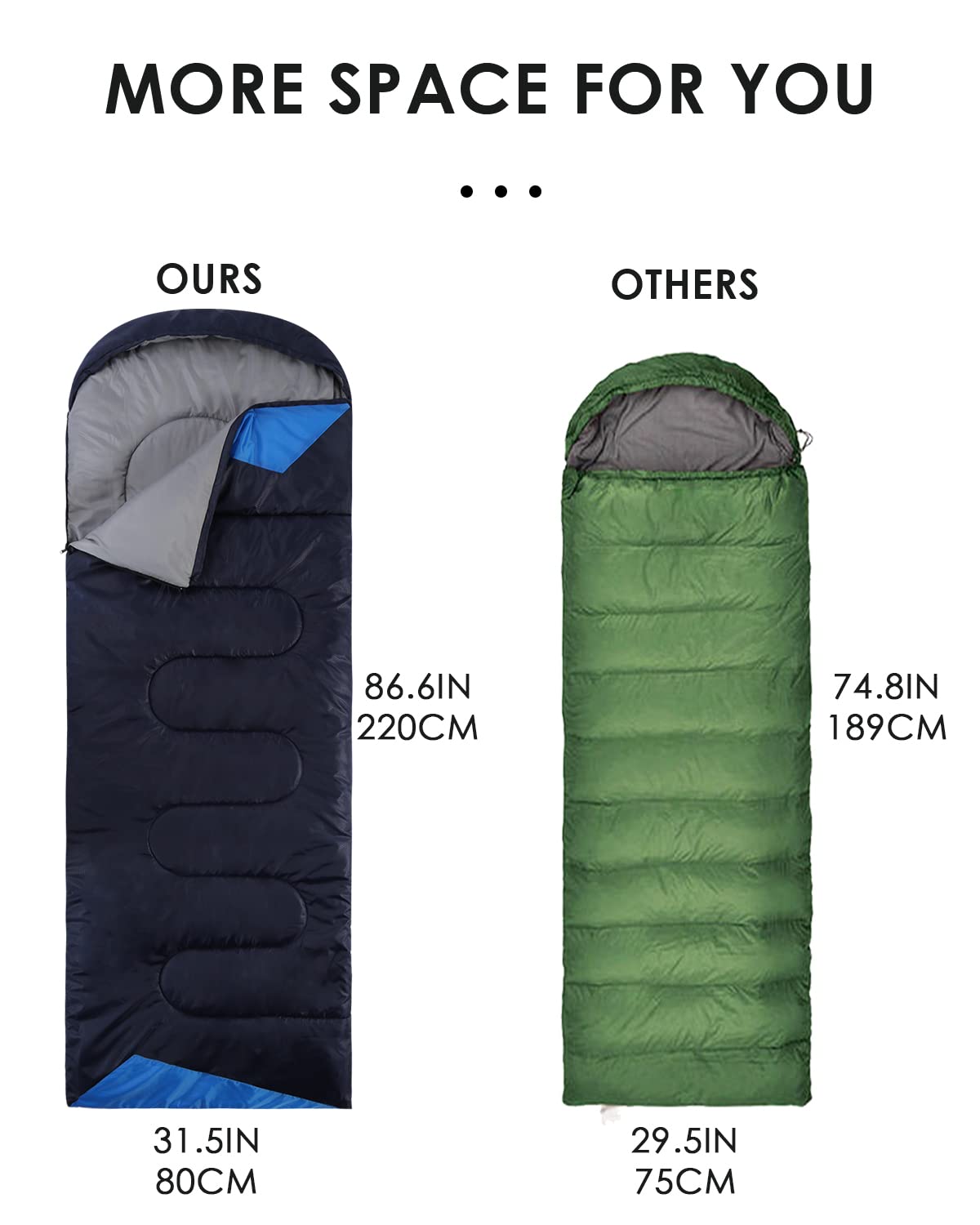 Sleeping Bags For Adults Warm Weather -Backpacking Ultralight Waterproof Sleeping Bag For Boys Girls Youth For Camping Hiking Ou