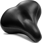 Bikeroo Extra Wide Replacement Saddle Or Outdoor Bike Seat (Indoor, Black)