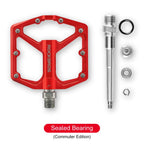 Rockbros Bike Pedals, Flat Aluminum 9/16'' Sealed Bearing Lightweight Platform For Road Mountain Bmx Mtb Bike