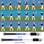 Wosofe Golf Swing Trainer Practice Training Aid Equipment Automatic Spring Retraction Anti-Slip Grip Speed Weight Configuration