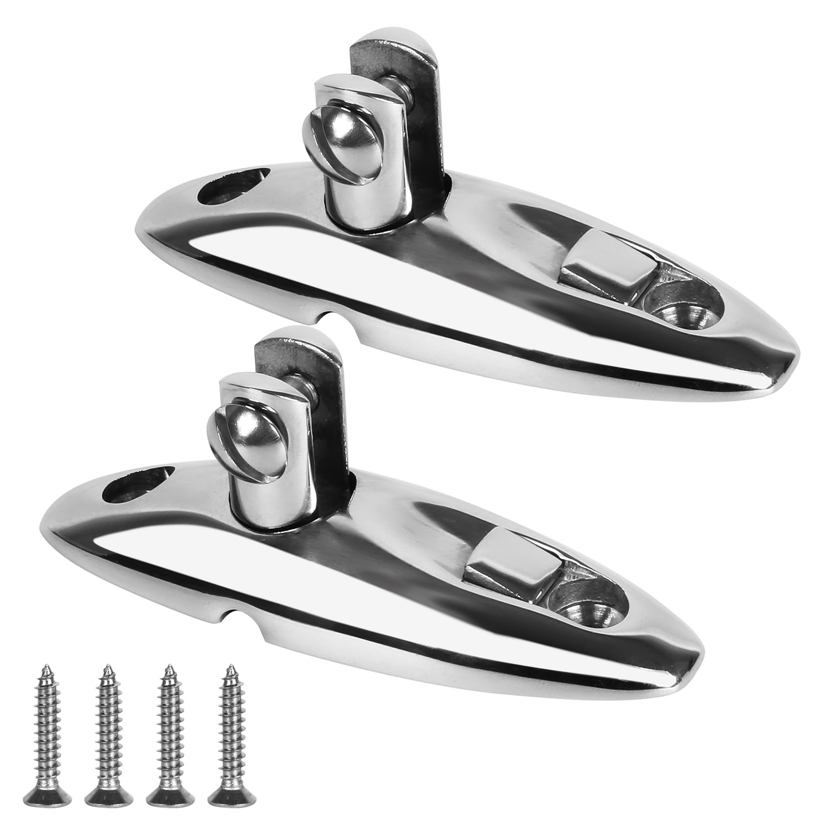 ORLANG 2Pack Boat Bimini Top Swivel Hinge, 316 Stainless Steel Deck Side Mount Quick Release Hinge, 360 Degree Rotation Marine B