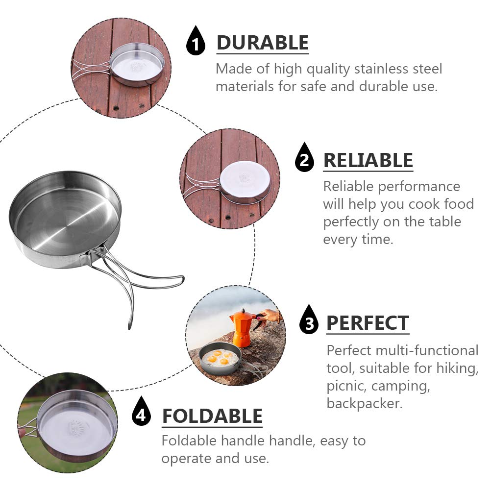 Vanzack Outdoor Pan Camping Cooking Pot Backpacking Cookware Outdoor Cookware Outdoor Cooking Pan Camp Cookware Pan Bbq Frying P