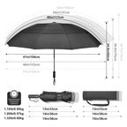 G4Free 54 Inch Large Compact Golf Umbrella Windproof 10 Ribs Reverse Travel Umbrella For Rain Double Canopy Vented Umbrella Auto
