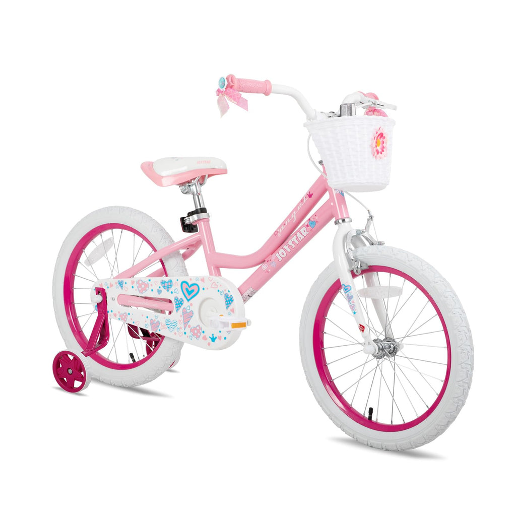 Joystar 18 Inch Girls Bike For 5 6 7 8 9 Years Old Kids Bike For Ages 5-8 Years Girls With Training Wheels And Basket 18'' Child