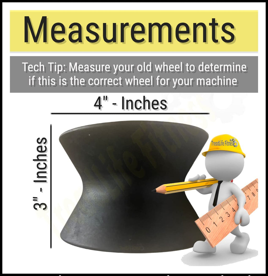 Elliptical Roller Wheel | Replacement For Various Proform Elliptical Models | 3''W X 4''D | Part #238880