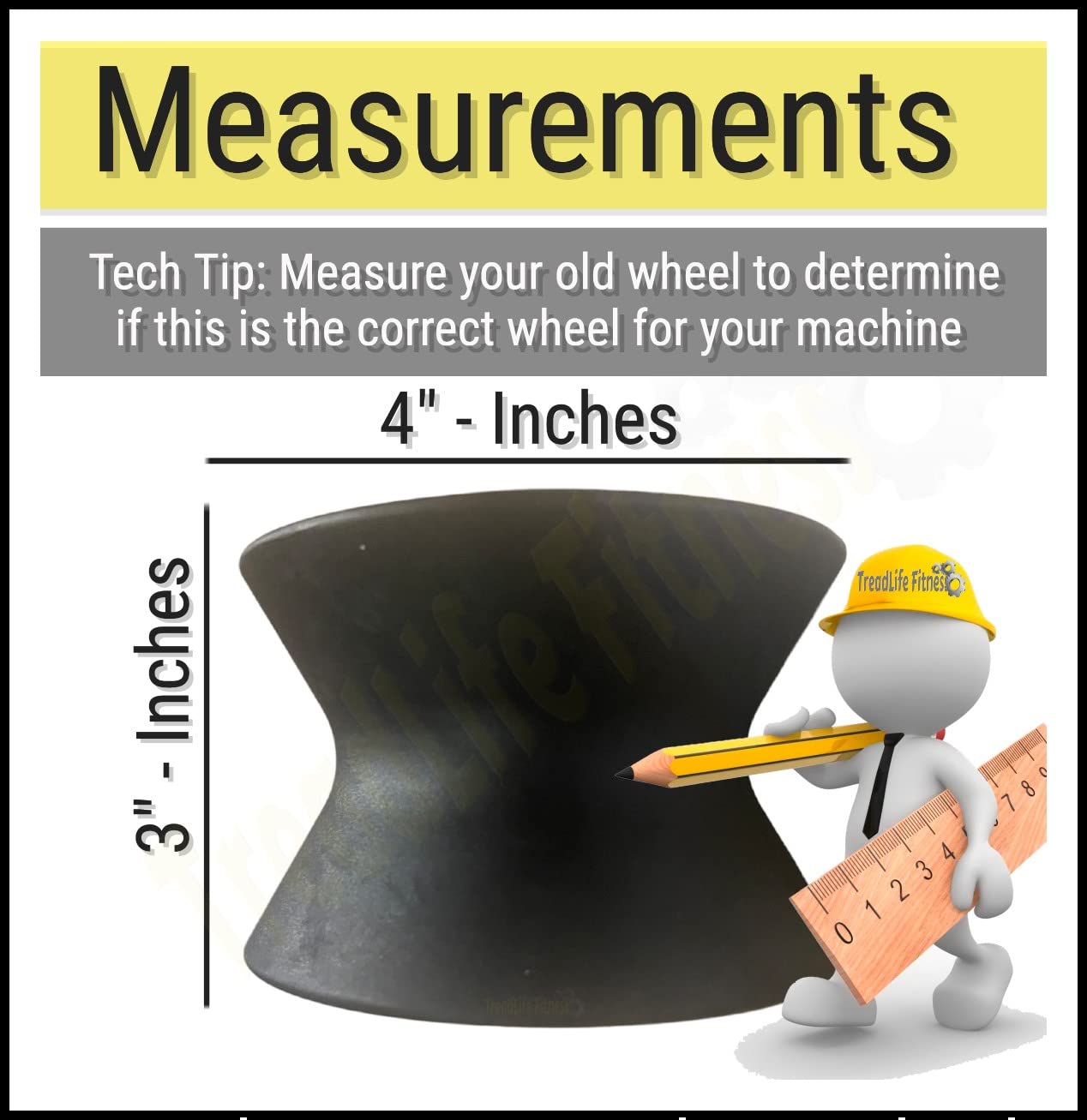 Treadlife Fitness Elliptical Roller Wheel | Part No. 238880 | Compatible With Proform Iseries 785F - Model Number Pfel579080 | 3