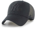 '47 New York Yankees Flagship Wash Mvp Adjustable Snapback Black Hat, One Size