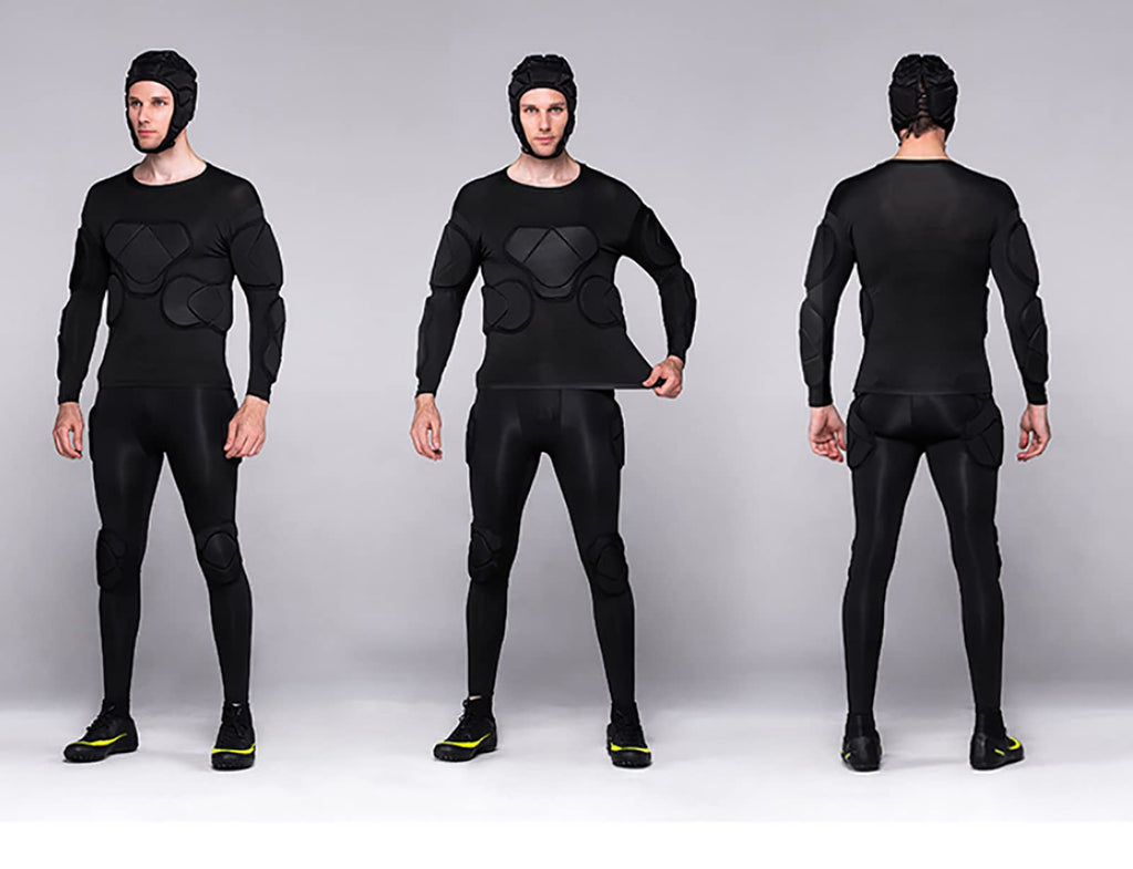 Jellybro Men'S Padded Football Protective Gear Set Training Suit For Soccer Basketball Paintball Rib Protector