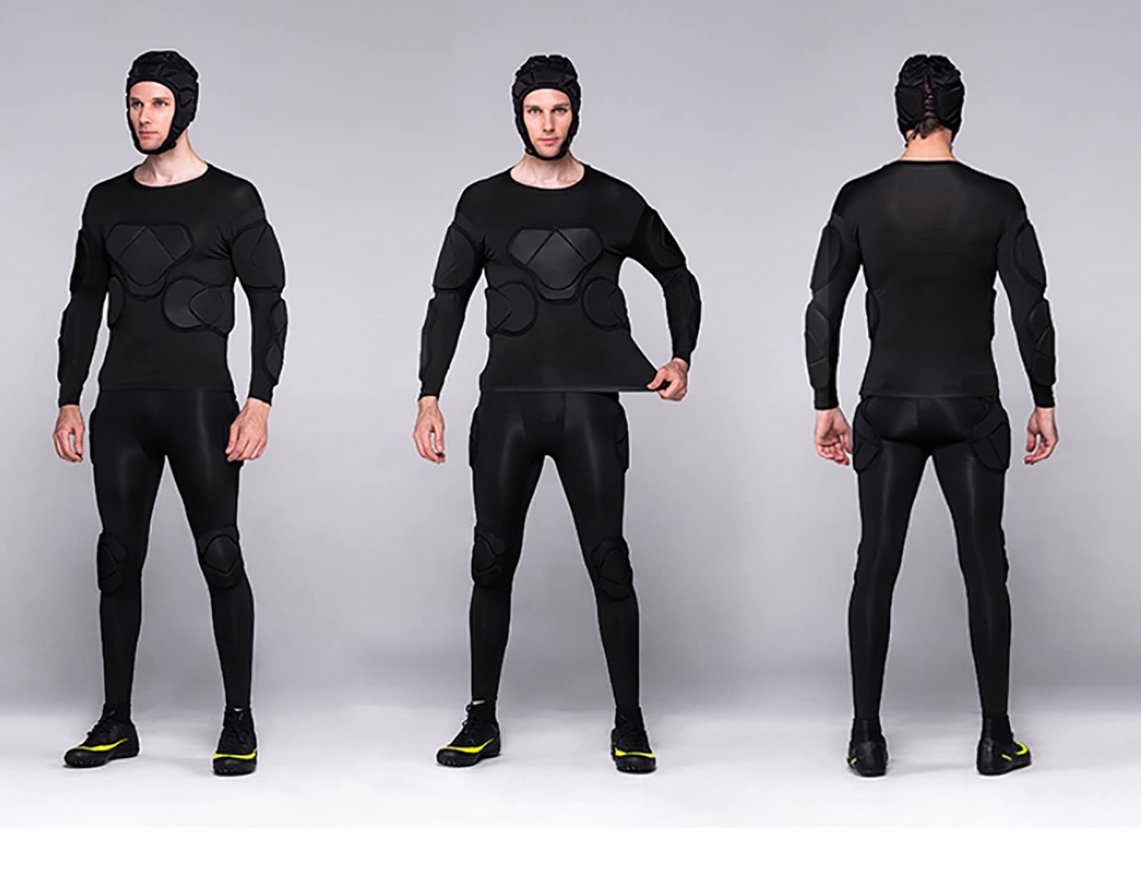 Jellybro Men'S Padded Football Protective Gear Set Training Suit For Soccer Basketball Paintball Rib Protector