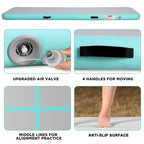 Kikilive Inflatable Air Gymnastics Tumbling Mat 10Ft, Air Tumble Track Mat 4 Inches Thickness With Electric Air Pump For Home Us
