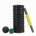 APIRILY 4 Pieces Hollow Foam Roller Set Ribbed Massage Ball Set Spiky Deep Tissue Massage Kit Textured for Stretching, Pilates, 