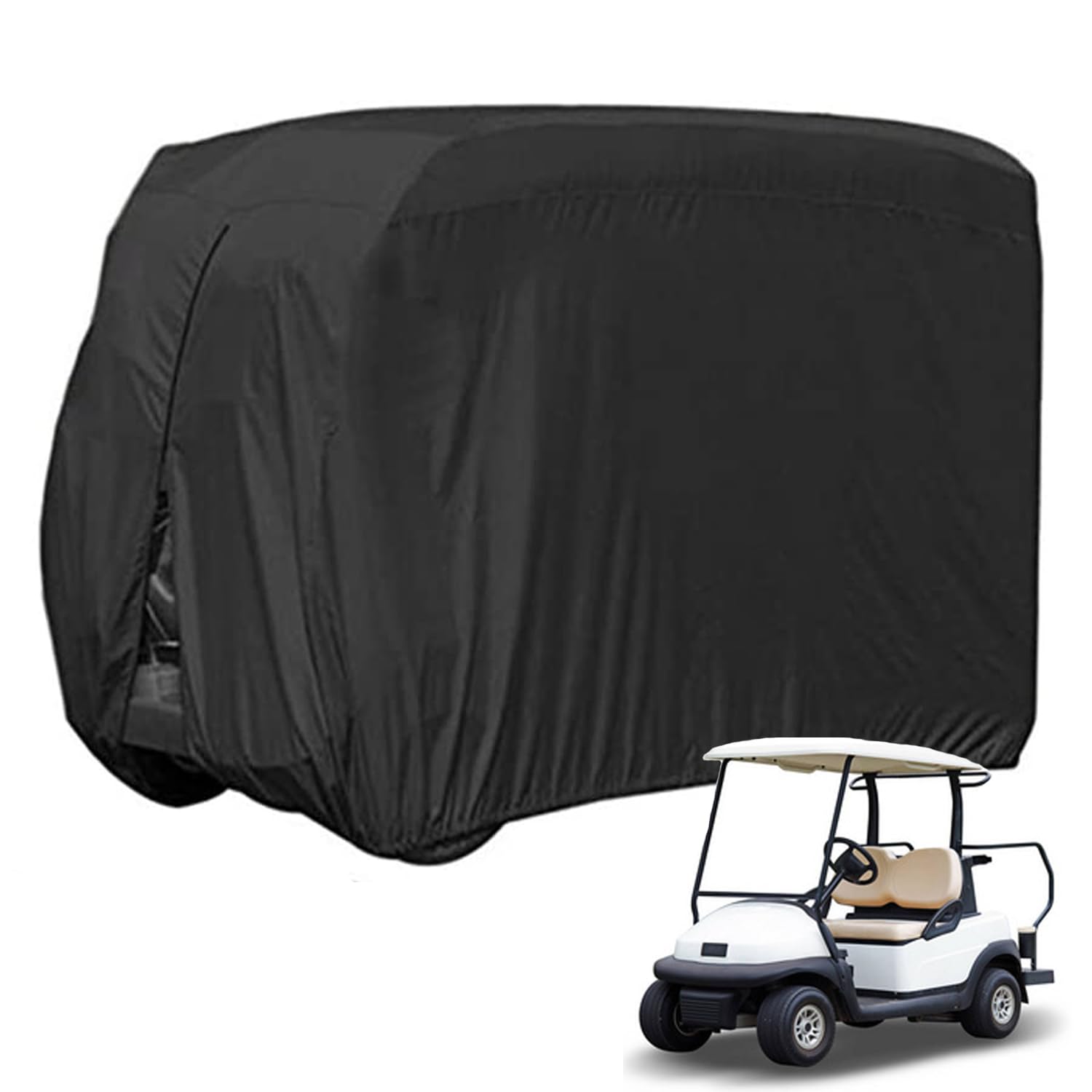 Flymei 2 Passenger Golf Cart Covers, Waterproof Dust Prevention Golf Cart Cover For Ez Go Club Car Yamaha Golf Carts, Sunproof 2