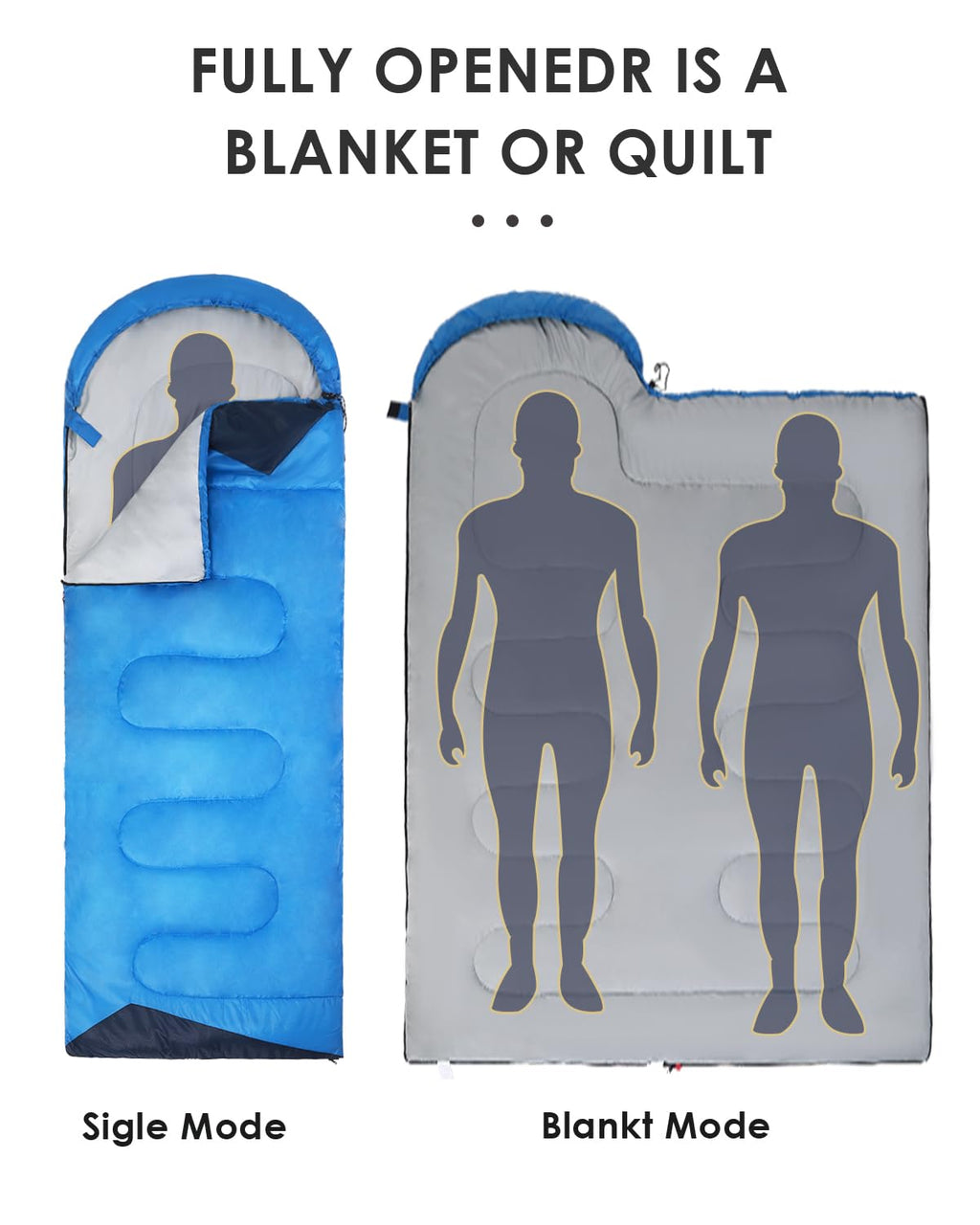 Sleeping Bag For Kids Adults Boys Girls Youth, Cold&Warm Weather, Backpacking Ultralight Lightweight Compact Waterproof For Camp