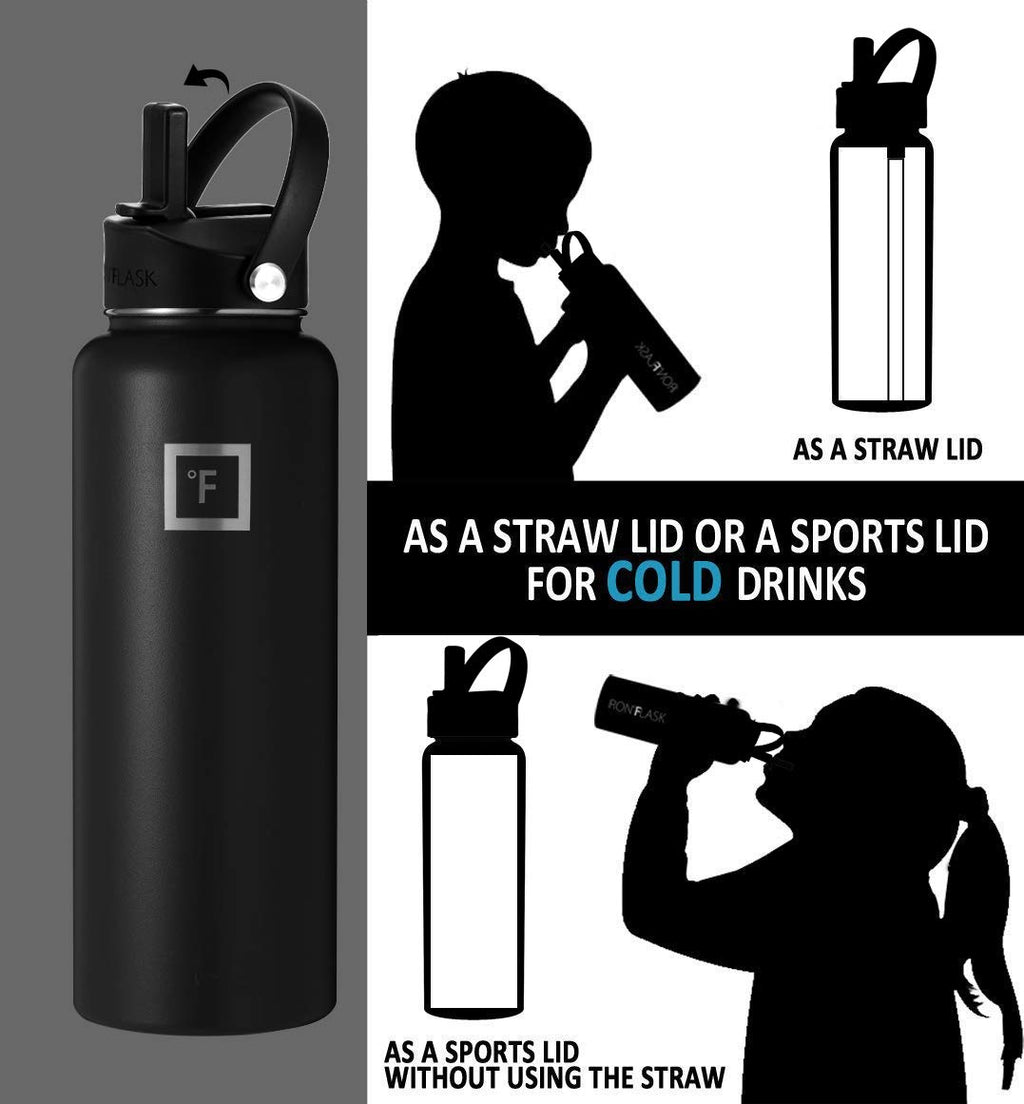 Iron Flask Carabiner Straw Lid For Wide Mouth Hydro Insulated Sports Modern Water Bottles, Simple Bpa Free