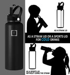 Iron Flask Carabiner Straw Lid For Wide Mouth Hydro Insulated Sports Modern Water Bottles, Simple Bpa Free