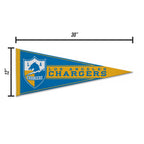 Rico Industries Nfl Football Los Angeles Chargers Retro 12'' X 30'' Felt Wall D  Cor Pennant - Great For Home/Bed Room/Man Cave