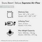 Intex 64489Ed Dura Beam Supreme Air Flow Inflatable Velvetaire Soft Airbed Mattress W/ Built In Pump & Portable Storage Case, Qu