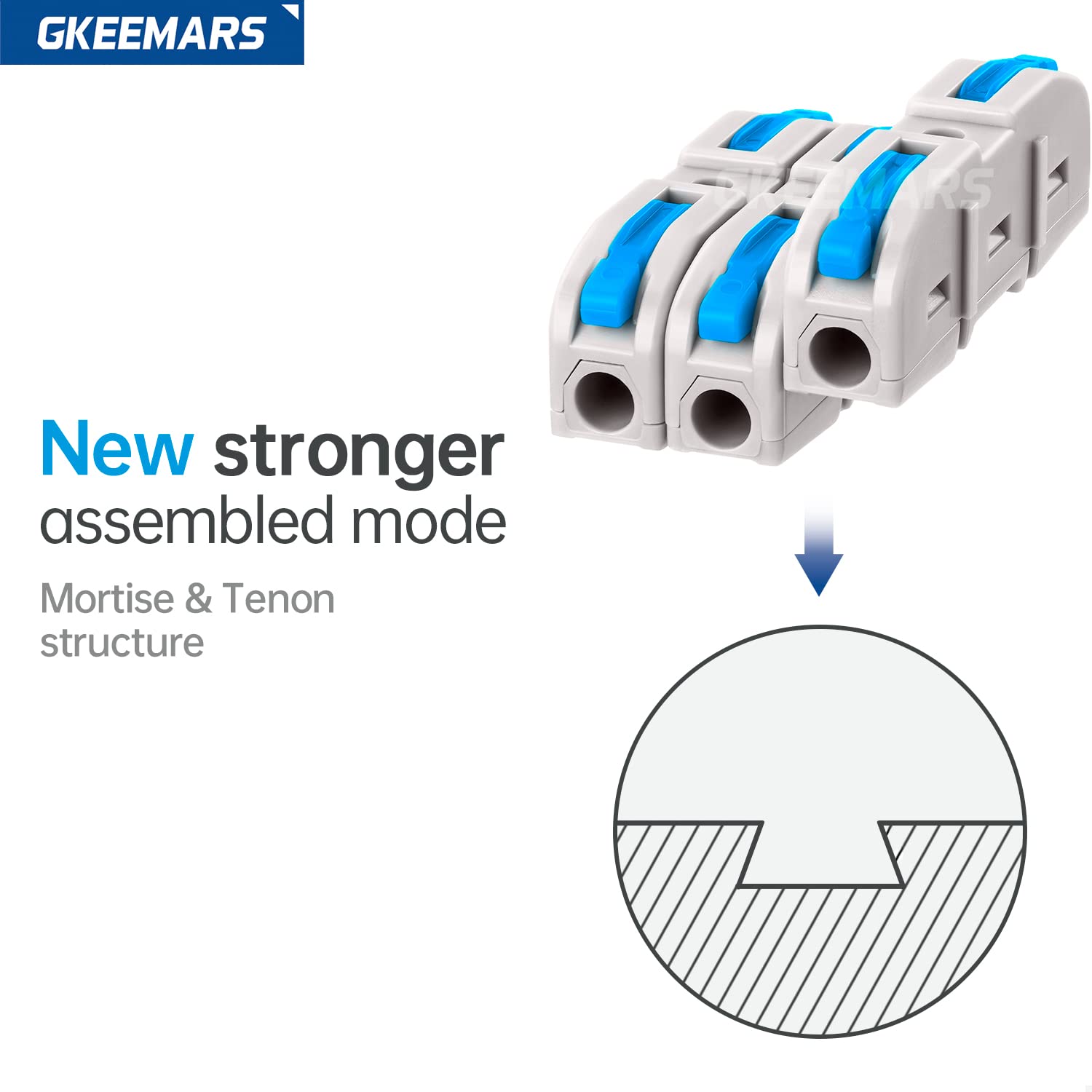 Gkeemars 20 Pcs Wire Connector, 1 Conductor Compact Wire Connectors Splicing Connectors For Circuit Inline 24-12 Awg (Blue)