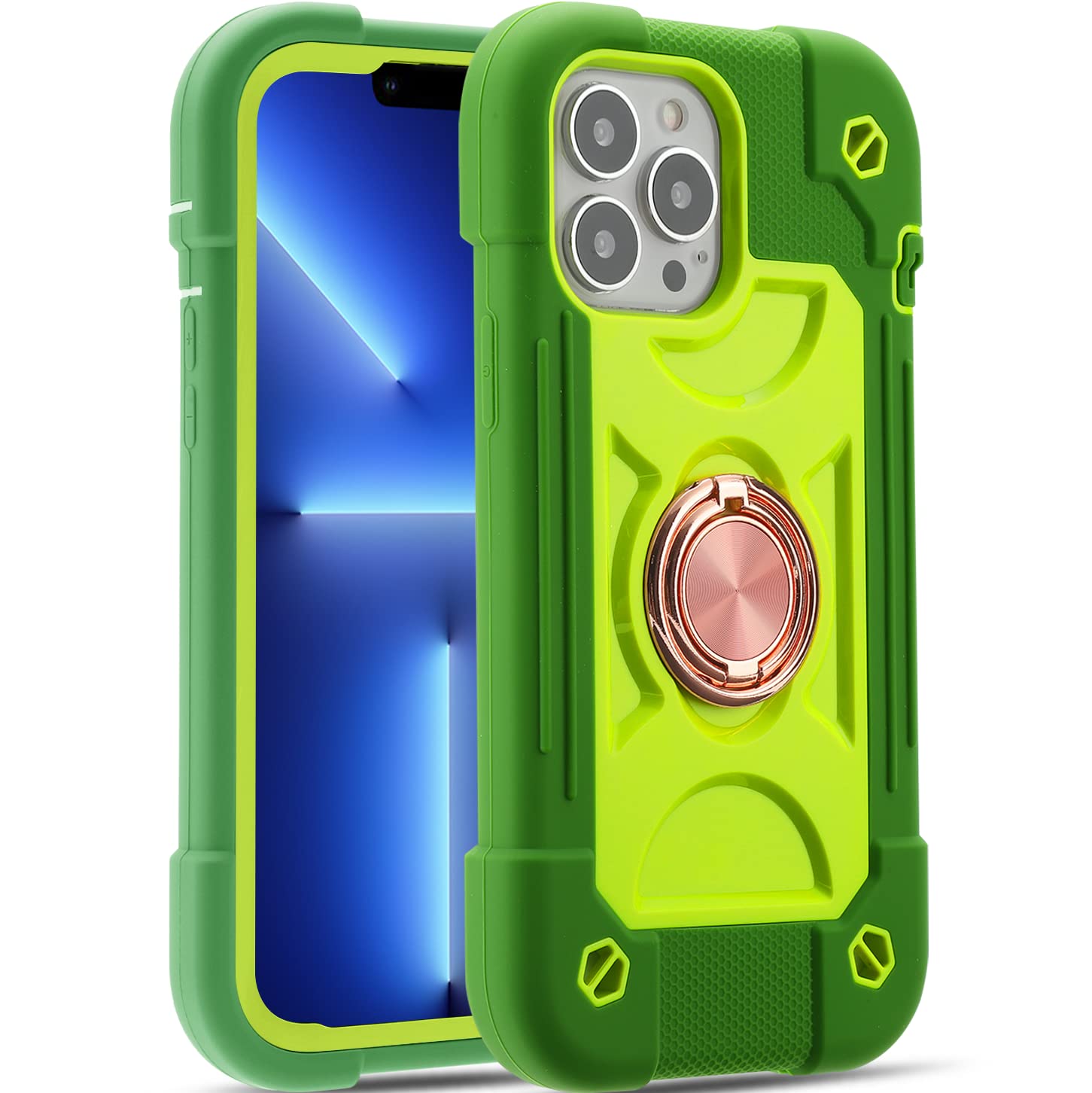 Markill Compatible With Iphone 13 Pro Max Case 67 Inch With Ring Stand, Heavy-Duty Military Grade Shockproof Phone Cover With Ma