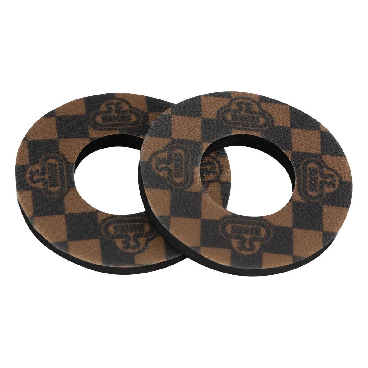 SE Racing CHECKERBOARD old school BMX bicycle foam grip donuts BLACK/GOLD