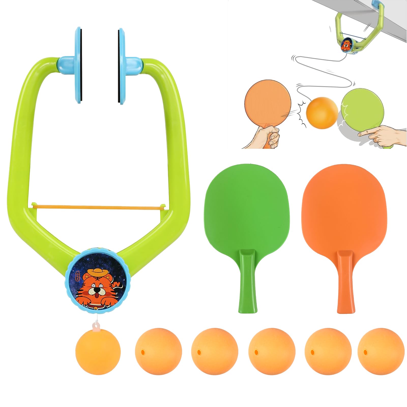 Door Ping Pong Game Over The Door, Adjustable Doorway Game Pingpong Trainer, Door Jam Pingpong Starter Kit, Portable Table Tenni