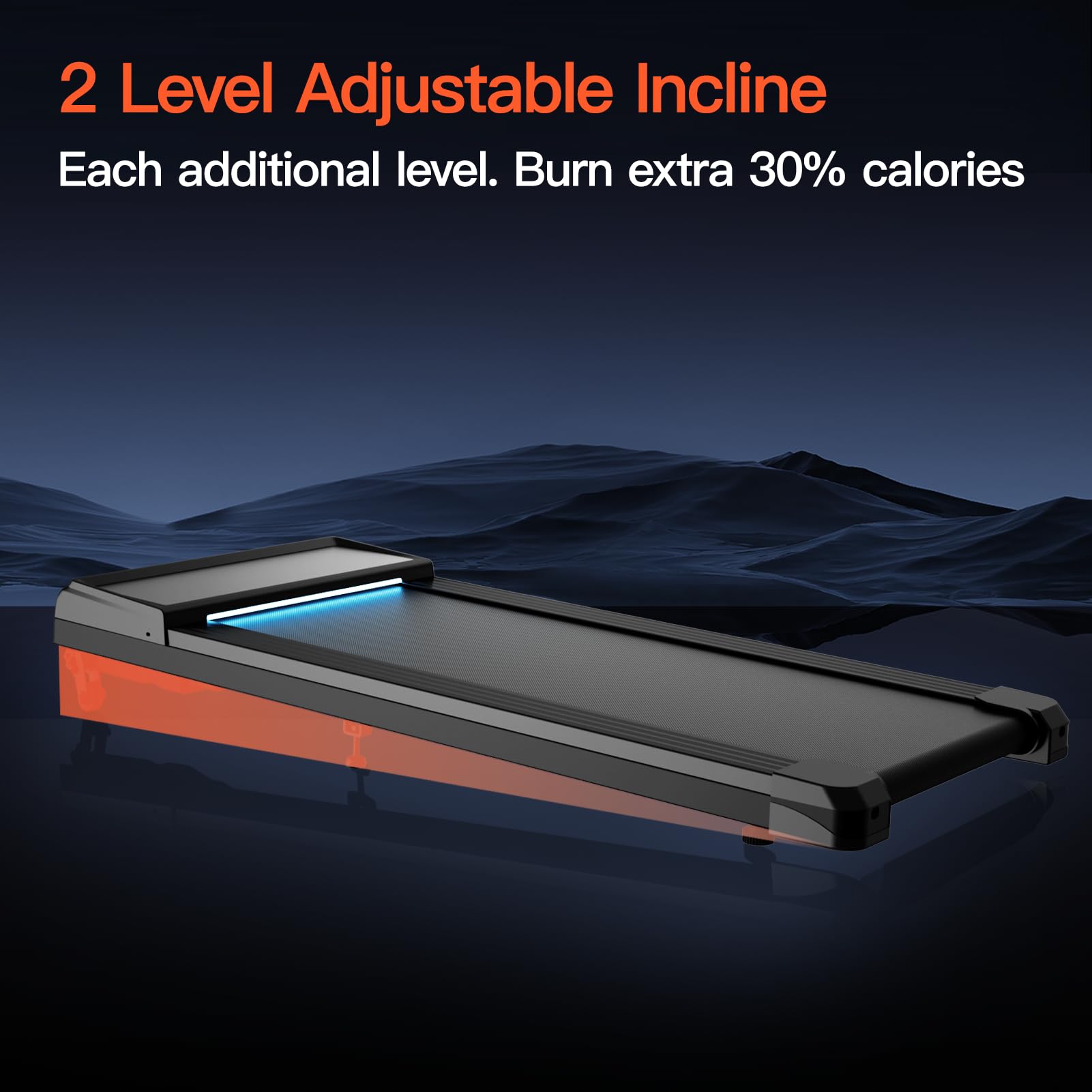 Umay Walking Pad With Incline, Led Light Under Desk Treadmill For Home Office, 2.5 Hp Quiet Portable Walking Treadmills With Rem
