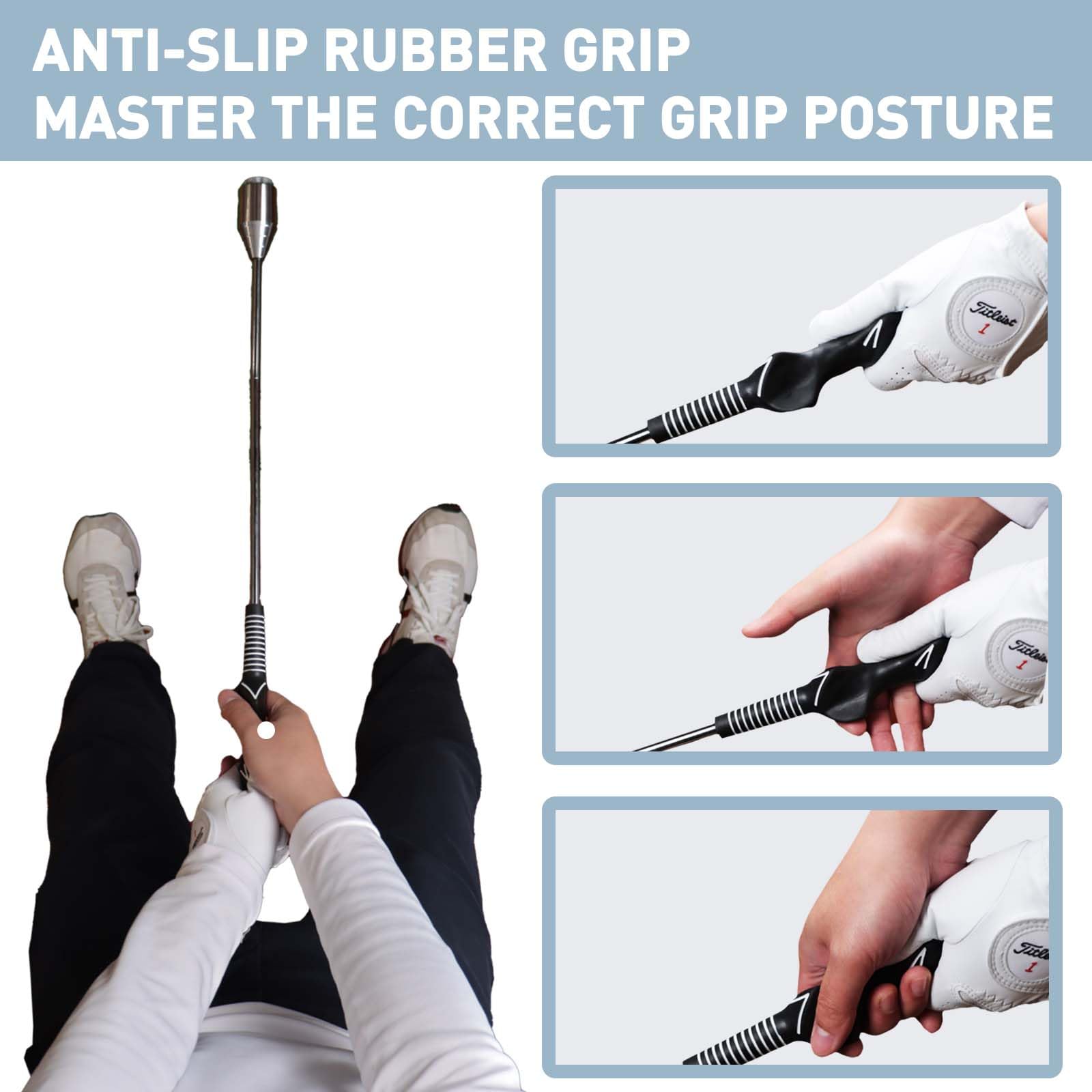 Golf Swing Trainer Aid, Golf Grip Trainer For Warm-Up, Swing Tempo Training - Weighted Golf Club For Indoor Practice, Right-Hand